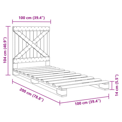 Bed Frame without Mattress with Headboard 100x200 cm Solid Wood