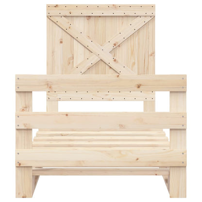 Bed Frame without Mattress with Headboard 90x200 cm Solid Wood