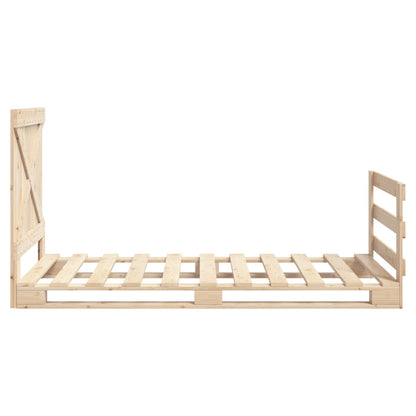 Bed Frame without Mattress with Headboard 90x200 cm Solid Wood