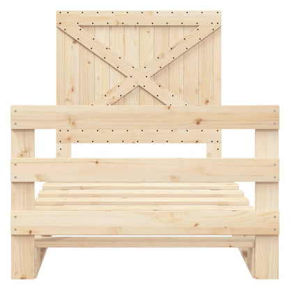 Bed Frame without Mattress with Headboard 100x200 cm Solid Wood