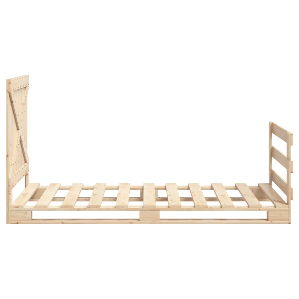 Bed Frame without Mattress with Headboard 100x200 cm Solid Wood