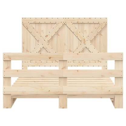 Bed Frame without Mattress with Headboard 160x200 cm Solid Wood