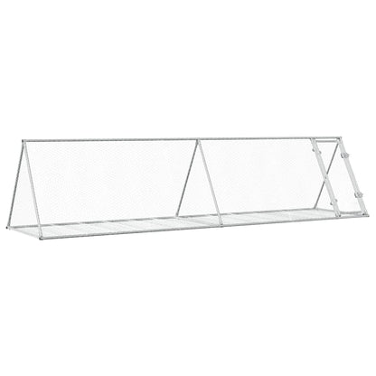 Rabbit Hutch Silver 400x105x91 cm Galvanised Steel