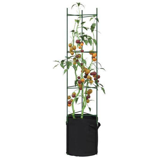 Tomato Cages with Plant Bags 4 pcs 154 cm Steel and PP