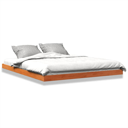 Bed Frame without Mattress Wax Brown 160x200 cm Solid Wood Pine