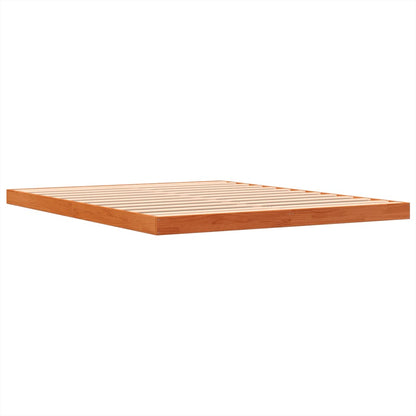 Bed Frame without Mattress Wax Brown 160x200 cm Solid Wood Pine