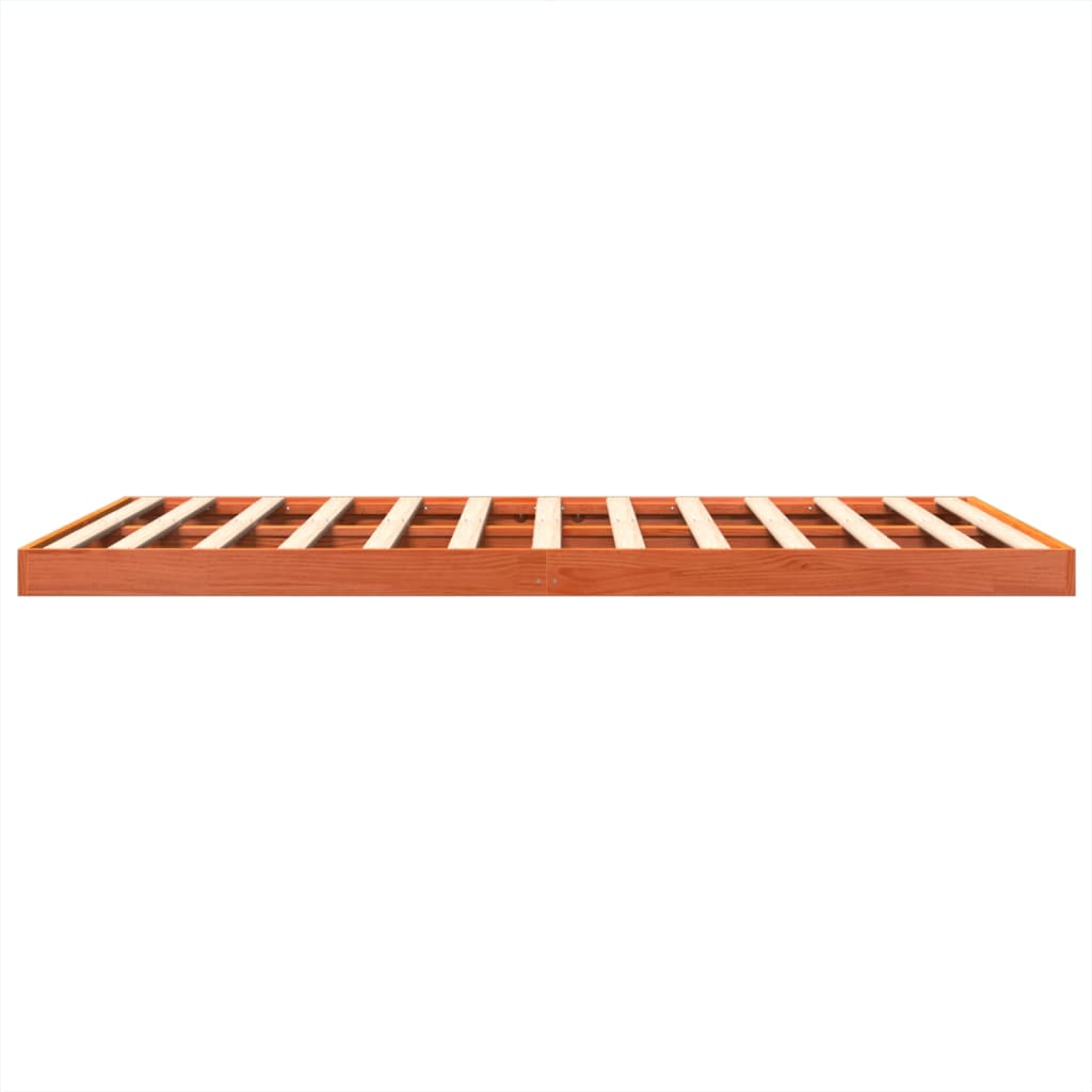 Bed Frame without Mattress Wax Brown 160x200 cm Solid Wood Pine