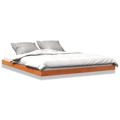 Bed Frame without Mattress Wax Brown 150x200 cm King Size Solid Wood Pine