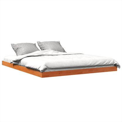 Bed Frame without Mattress Wax Brown 150x200 cm King Size Solid Wood Pine