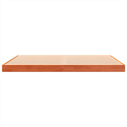 Bed Frame without Mattress Wax Brown 150x200 cm King Size Solid Wood Pine