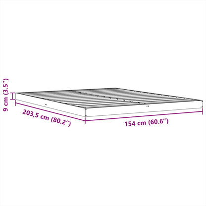 Bed Frame without Mattress Wax Brown 150x200 cm King Size Solid Wood Pine