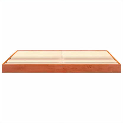 Bed Frame without Mattress Wax Brown 140x200 cm Solid Wood Pine