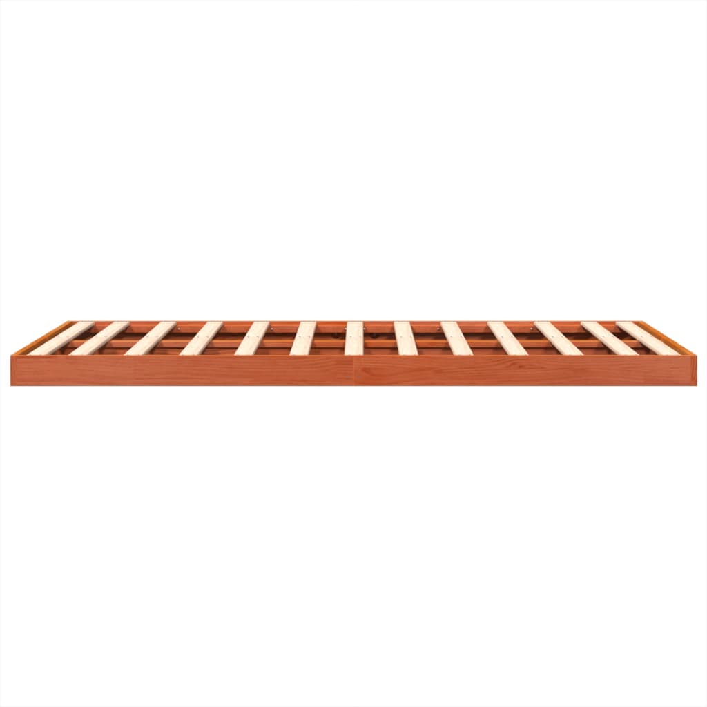 Bed Frame without Mattress Wax Brown 140x200 cm Solid Wood Pine