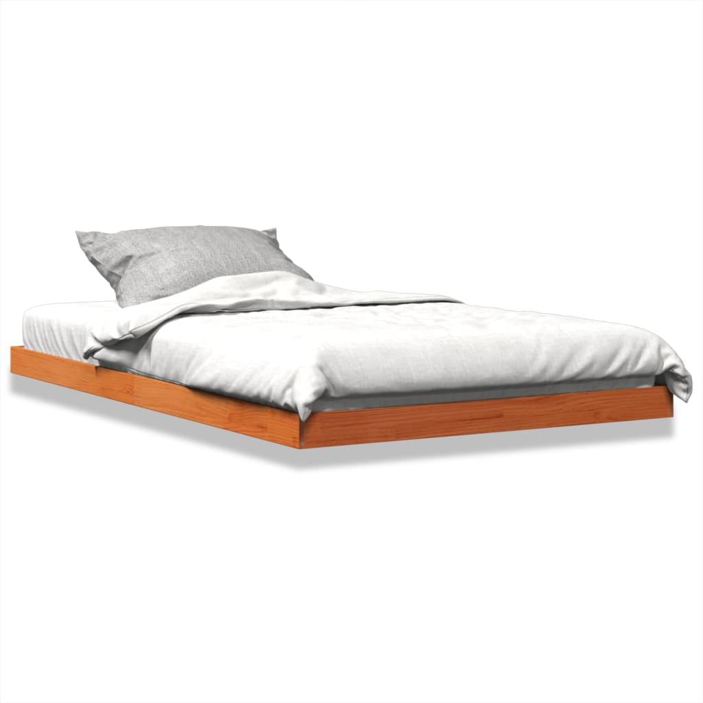 Bed Frame without Mattress Wax Brown 120x200 cm Solid Wood Pine