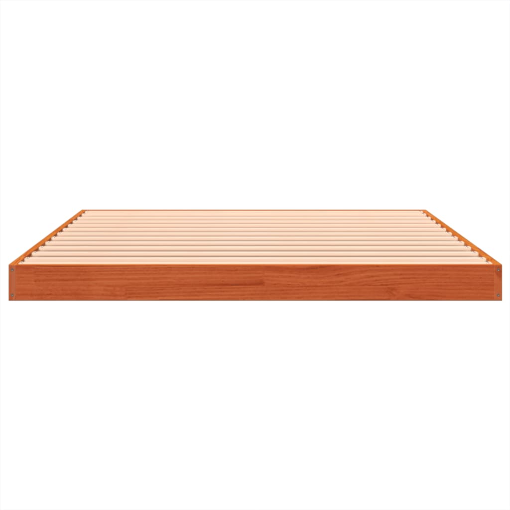Bed Frame without Mattress Wax Brown 120x200 cm Solid Wood Pine