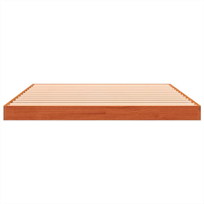 Bed Frame without Mattress Wax Brown 120x200 cm Solid Wood Pine