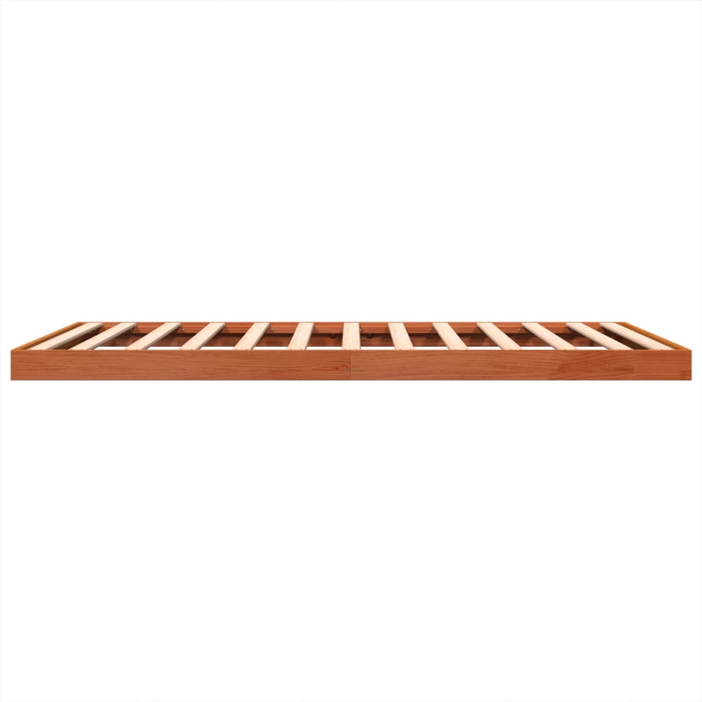 Bed Frame without Mattress Wax Brown 120x200 cm Solid Wood Pine