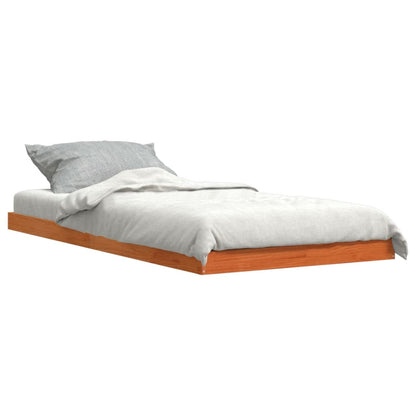 Bed Frame without Mattress Wax Brown 100x200 cm Solid Wood Pine