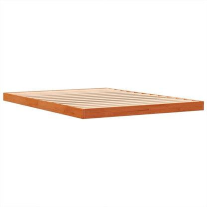 Bed Frame without Mattress Wax Brown 135x190 cm Double Solid Wood Pine