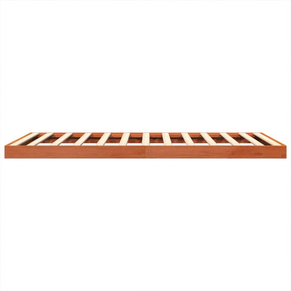 Bed Frame without Mattress Wax Brown 135x190 cm Double Solid Wood Pine