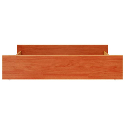 Bed Drawers 2 pcs Wax Brown Solid Wood Pine