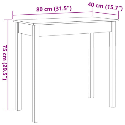 Console Table Wax Brown 80x40x75 cm Solid Wood Pine