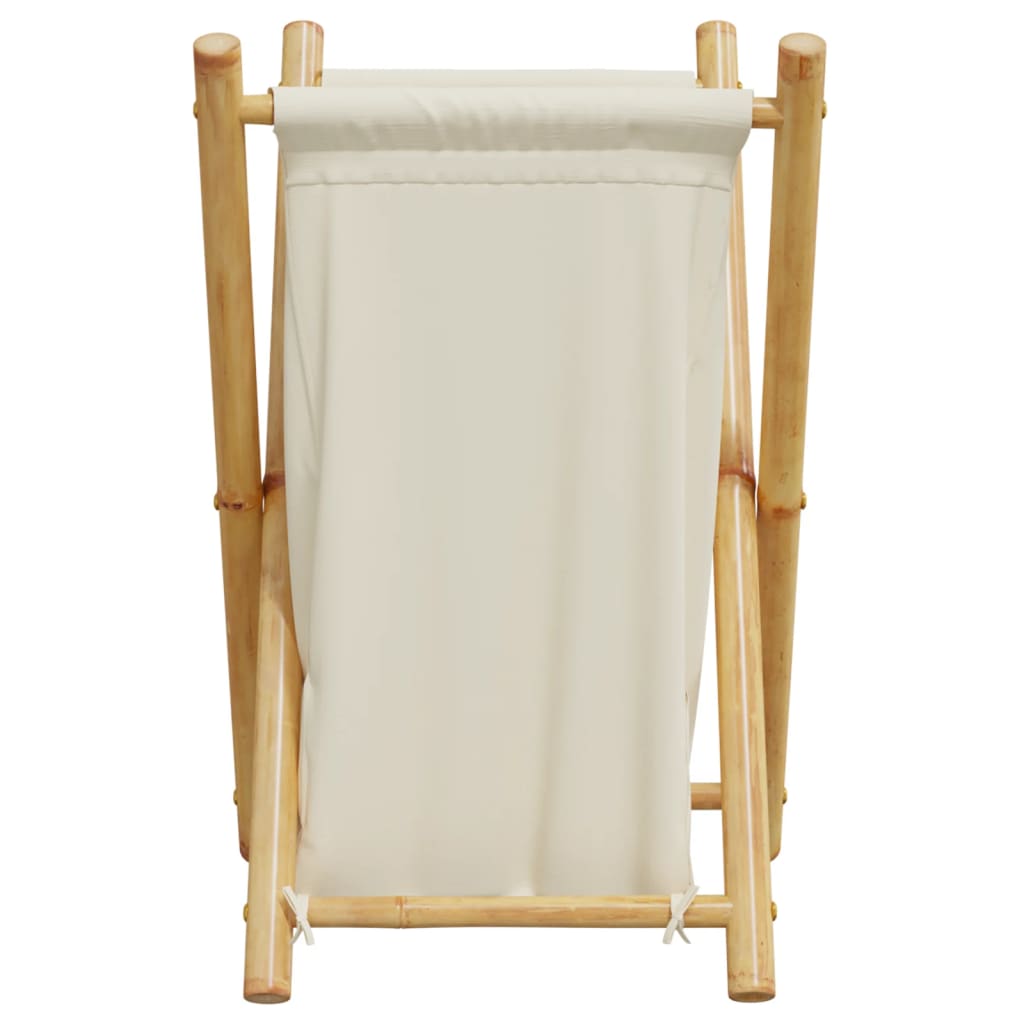Laundry Basket Cream White 41.5x36x63.5 cm Bamboo