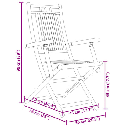 Folding Garden Chairs 2 pcs 53x66x99 cm Bamboo