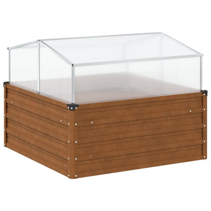 Garden Planter with Green House Weathering Steel