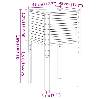 Garden Planter Grey 45x45x88 cm Steel