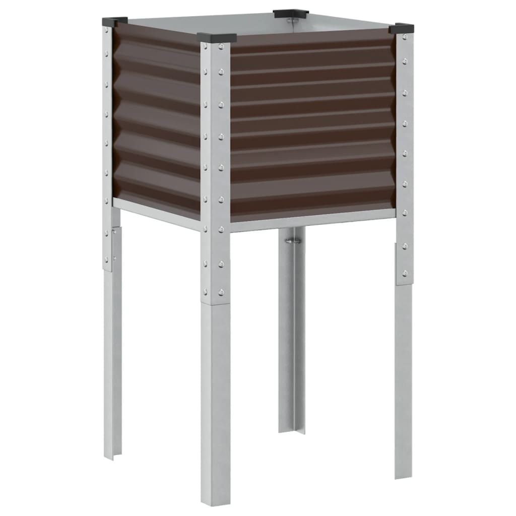 Garden Planter Brown 45x45x88 cm Steel