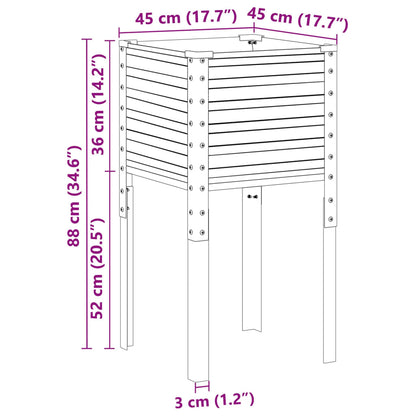 Garden Planter Brown 45x45x88 cm Steel