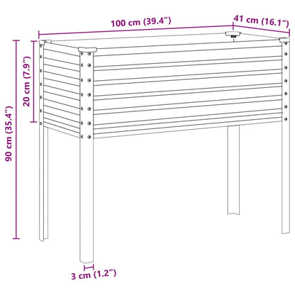 Garden Planter Green 100x45x90 cm Steel