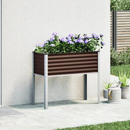 Garden Planter Brown 100x45x90 cm Steel