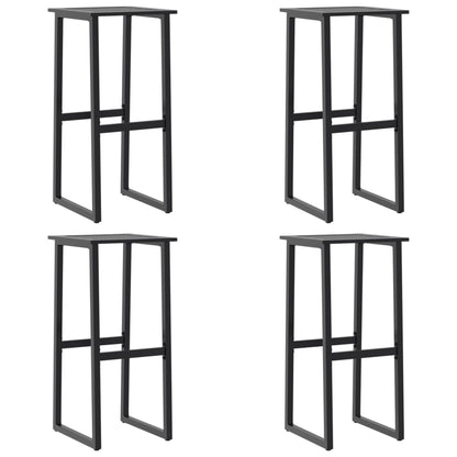 Bar Stools 4 pcs Black 38x38x80 cm Powder-coated Steel