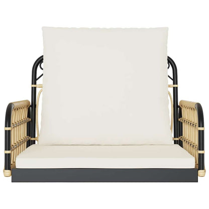 Swing Chair with Cushions 63x58x39 cm Poly Rattan and Steel