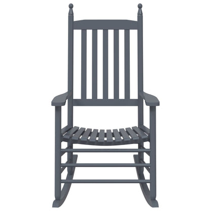 Rocking Chairs with Curved Seats 2 pcs Grey Solid Wood Poplar