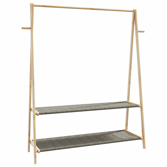 Clothes Rack with Shelves 132x45.5x150.5 cm Bamboo