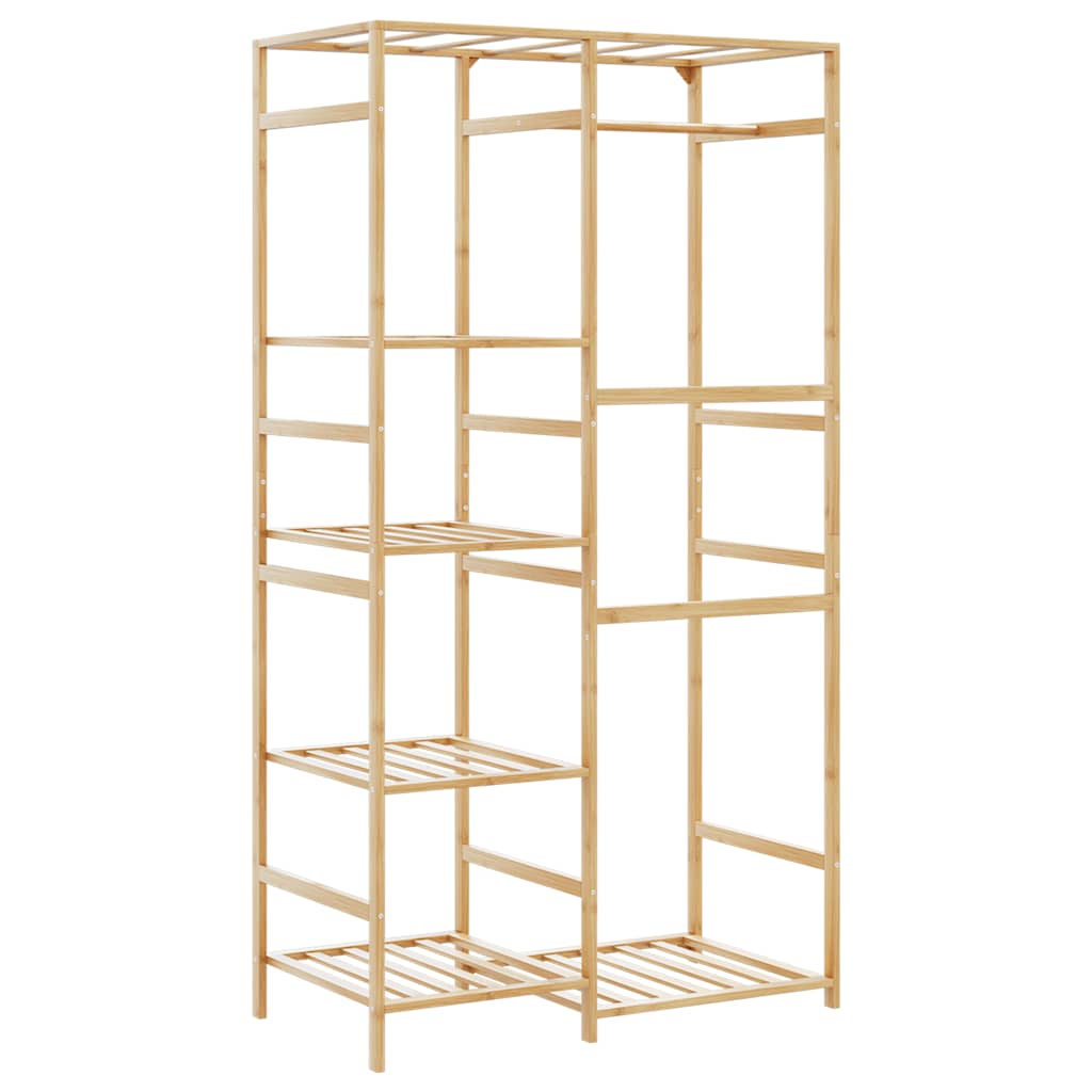 Clothes Rack with Shelves 100x50x184.5 cm Bamboo