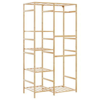 Clothes Rack with Shelves 100x50x184.5 cm Bamboo