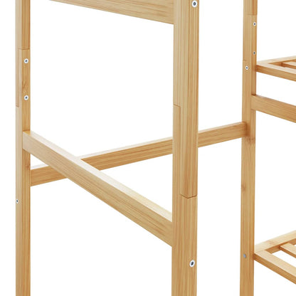 Clothes Rack with Shelves 100x50x184.5 cm Bamboo