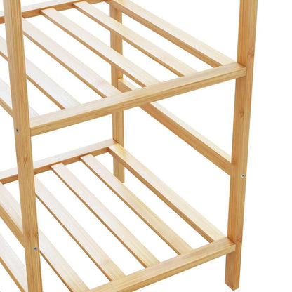 Clothes Rack with Shelves 100x50x184.5 cm Bamboo