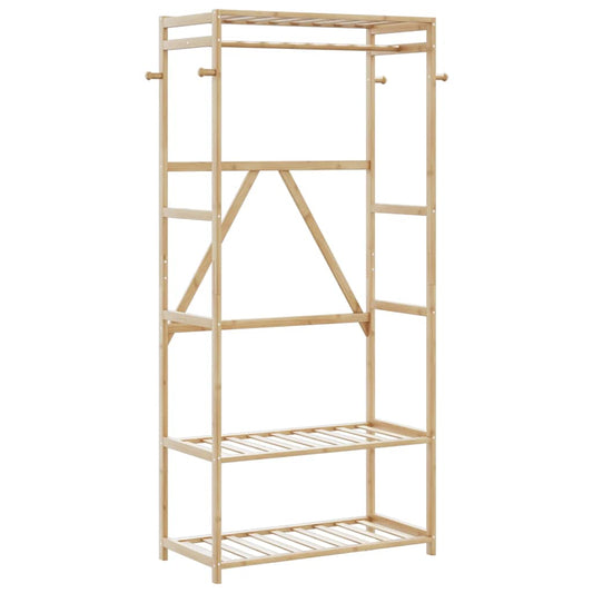 Clothes Rack with Shelves 80x40x175 cm Bamboo