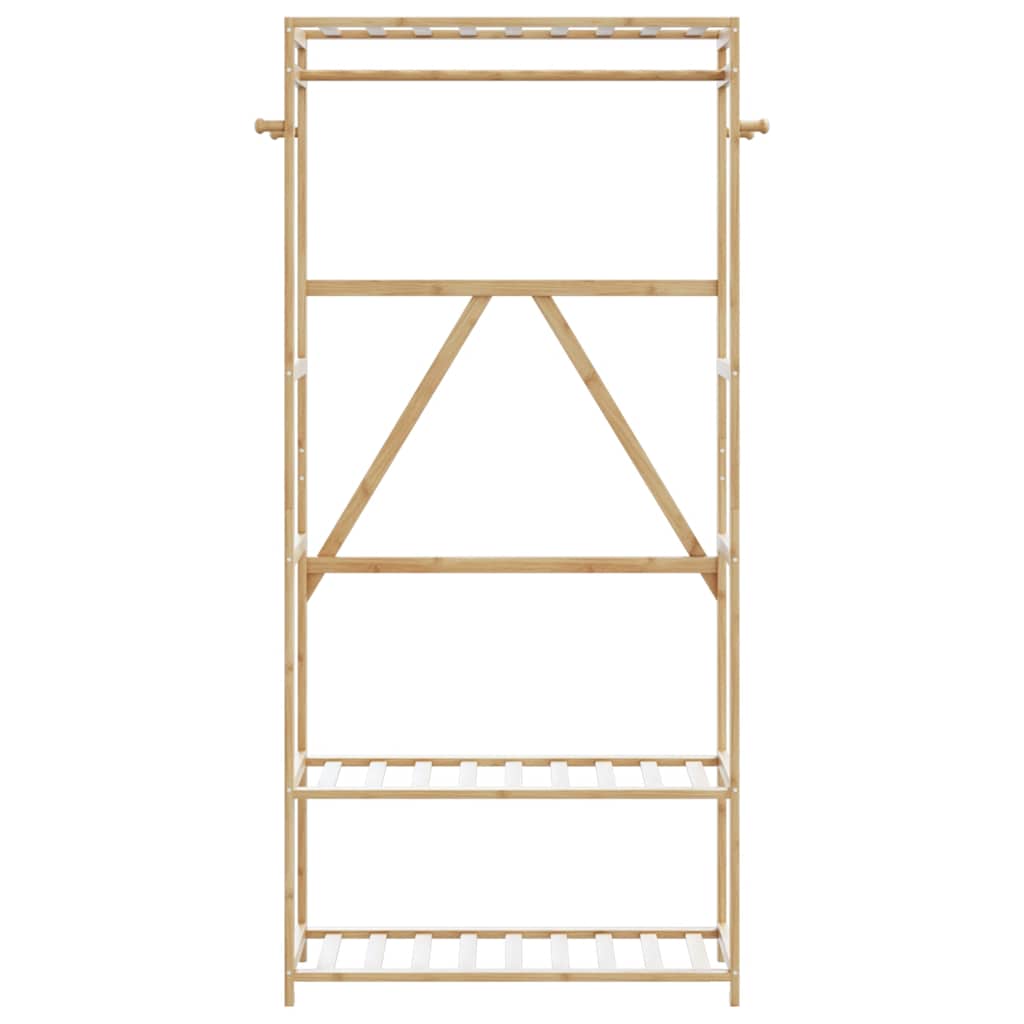 Clothes Rack with Shelves 80x40x175 cm Bamboo