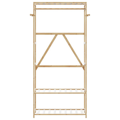 Clothes Rack with Shelves 80x40x175 cm Bamboo