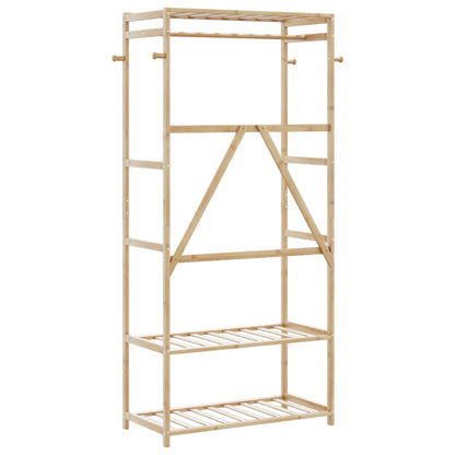 Clothes Rack with Shelves 80x40x175 cm Bamboo