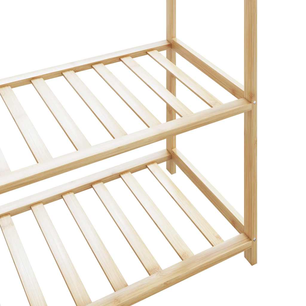 Clothes Rack with Shelves 80x40x175 cm Bamboo