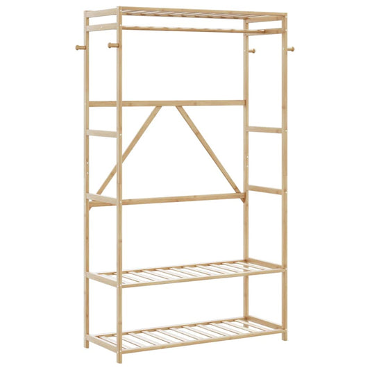 Clothes Rack with Shelves 110x40x175 cm Bamboo