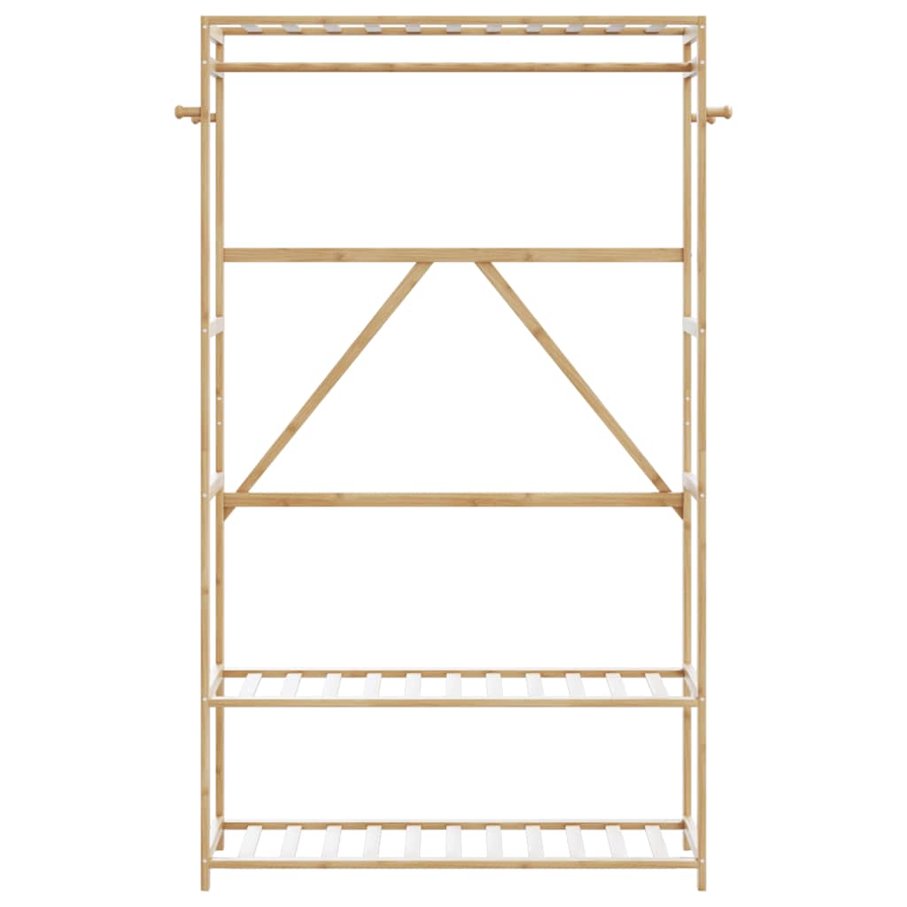 Clothes Rack with Shelves 110x40x175 cm Bamboo