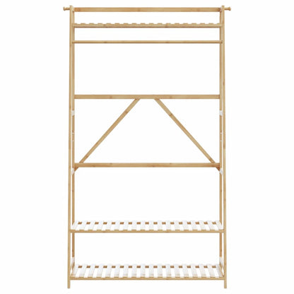 Clothes Rack with Shelves 110x40x180 cm Bamboo